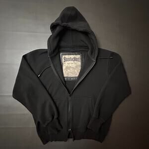 Street & Steel Jacket Mens Medium Black Sons of Anarchy Motorcycle Riding Fleece